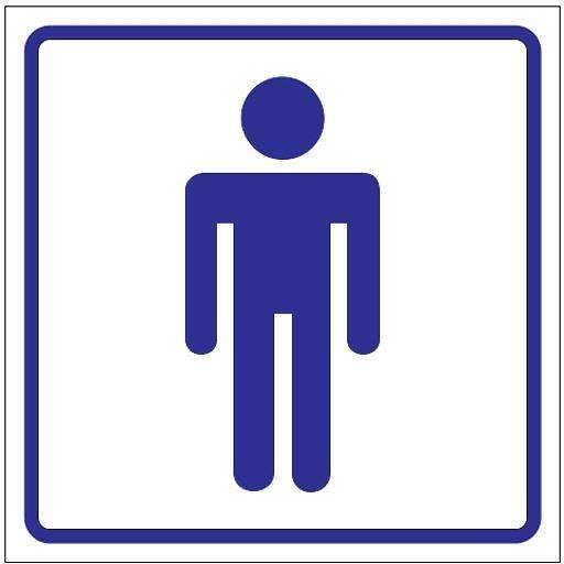 Naklejka 14,8x14,8 oznaczenie WC MĘSKIE