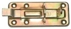 Zasuwka tłocz.  80mm odgięta żółta