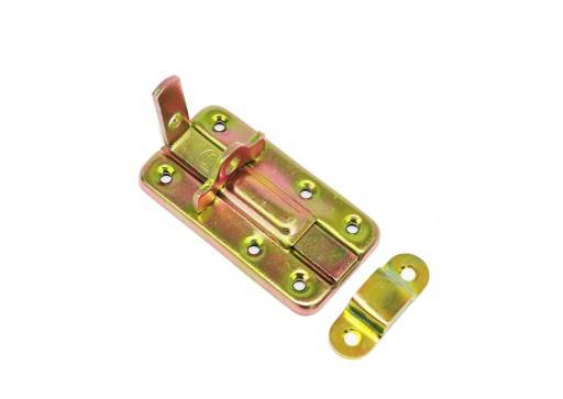 Zasuwka tłocz.  80mm prosta żółta