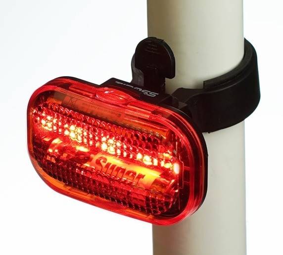 Lampka rowerowa TYŁ 5LED oval 2xAA TS-2215