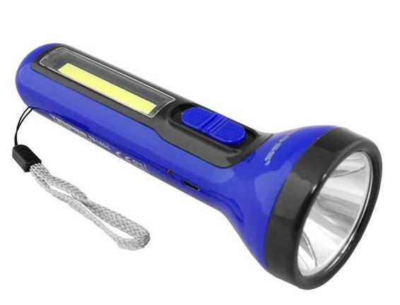 Latarka aku. micro USB 3W + 3W COB 1200mAh Li-Ion