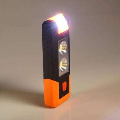Latarka warsztatowa AAAx3 LED1W obrotowy +2COB magnes,hak