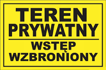 Tablica 20x33 TEREN PRYWATNY WSTĘP WZBRONIONY