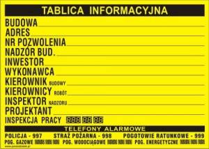 TABLICA INFORMACYJNA 50X70CM BUDOWA