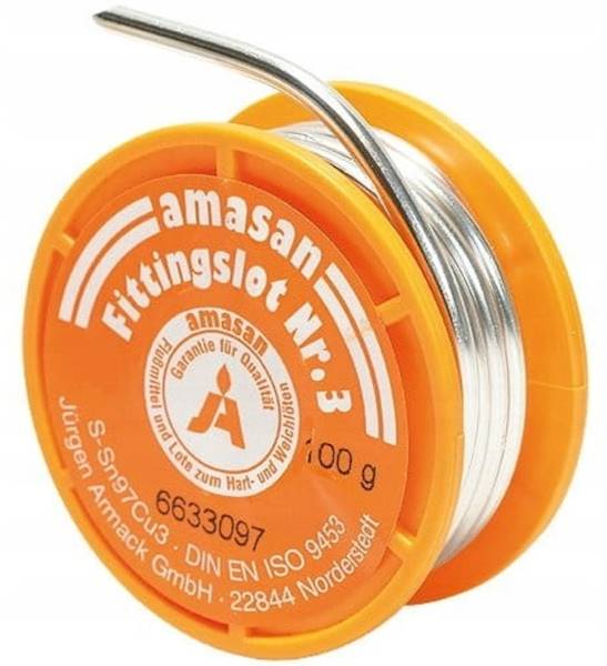Cyna do miedzi 3.0mm 100gr Sn97Cu3 do kształtek