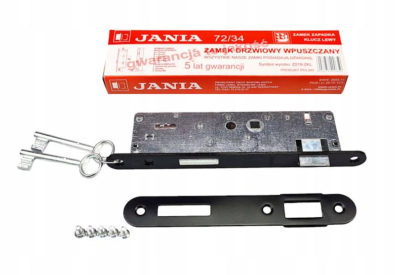 Zamek drzwiowy Jania 72/34 klucz LEWY Z218