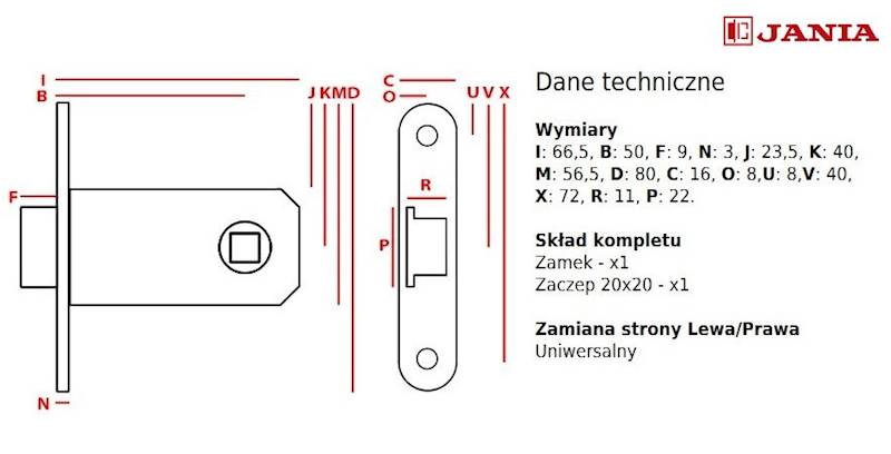 Zamek oszczędnościowy JANIA 50mm  Z006 /25
