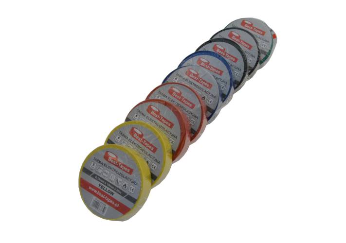 Taśma  izolacyjna BEST-T 19mm 20mb 0,13 KOLOR MIX