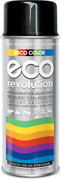 Lakier ECO Revolution wodny 400ml 9005 CZARNY POŁYSK