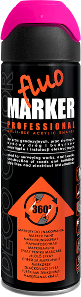 Lakier FLUOMARKER spray 500ml 360° RÓŻOWY