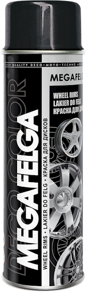Lakier spray 500ml MEGAFELGA CZARNY POŁYSK