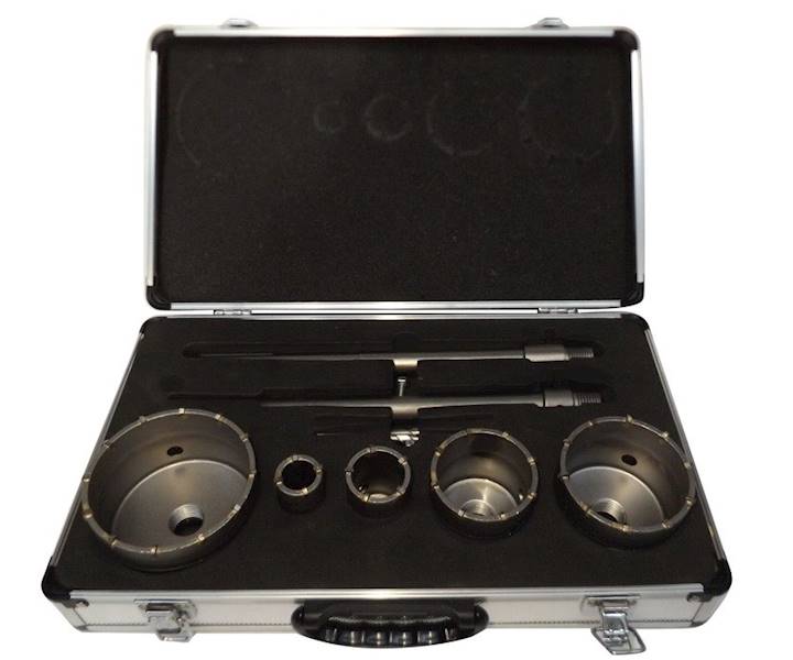 Wiertło koronowe – frezy do muru zestaw 9cz SDS+, MAX 30–100mm