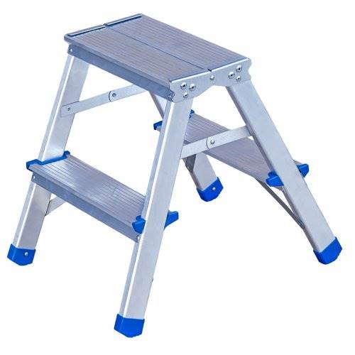 Drabina aluminiowa TABORET 2x2 obustronna 1 stopień+podest