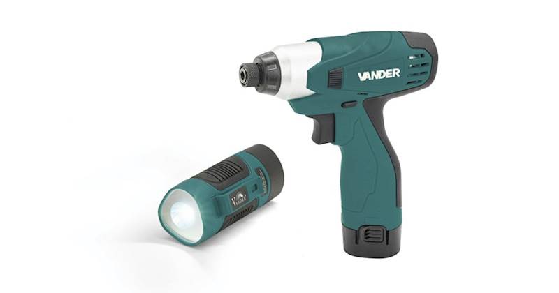 Wkrętarka aku LI-ION 12V 2x2Ah uchwyt 1/4'' latarka VANDER