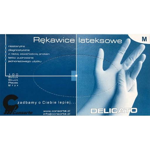 Rękawice lateksowe DELICATO L (100szt) RLAT