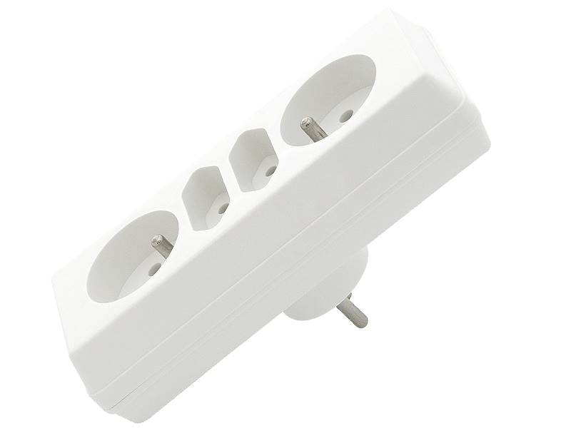 Rozgałęźnik 4 Gn. R-472 2okrągłe z/u +2płaskie b/u