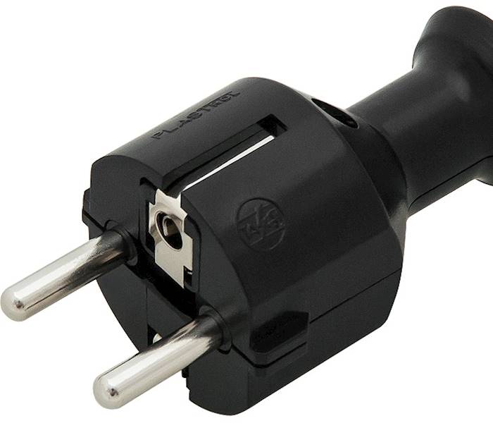 Wtyczka 250v prosta czarna 2287