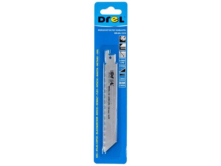 Brzeszczot do piły szablastej METAL 150mm Drel 18TPI