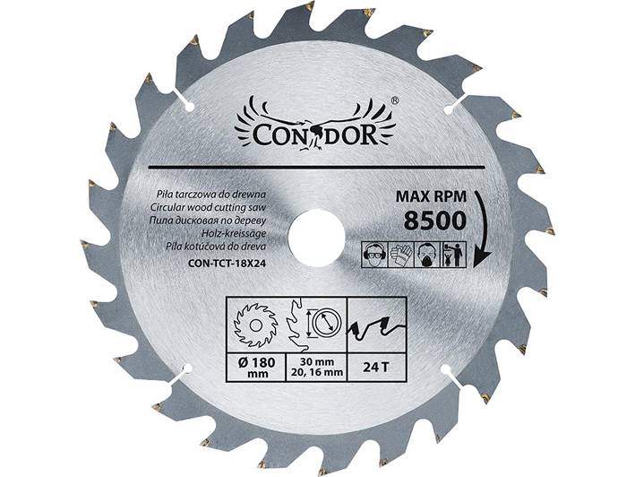Piła tarczowa do drewna SPIEK 180 / 24z / 30mm Drel PTW