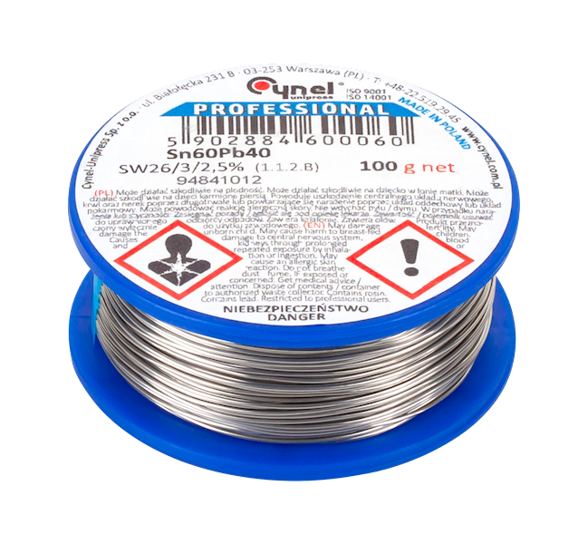 Cyna 1,20mm 100g rolka SN60PB40 CYNEL