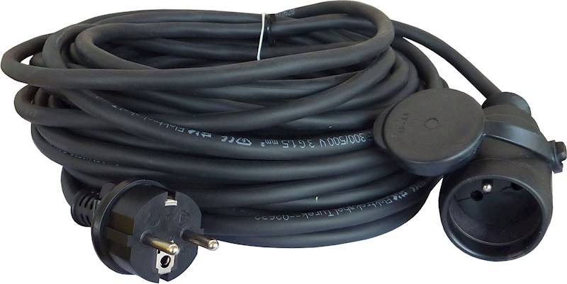 Przedłużacz budowlany 15m 3x1,5mm2 izol.guma