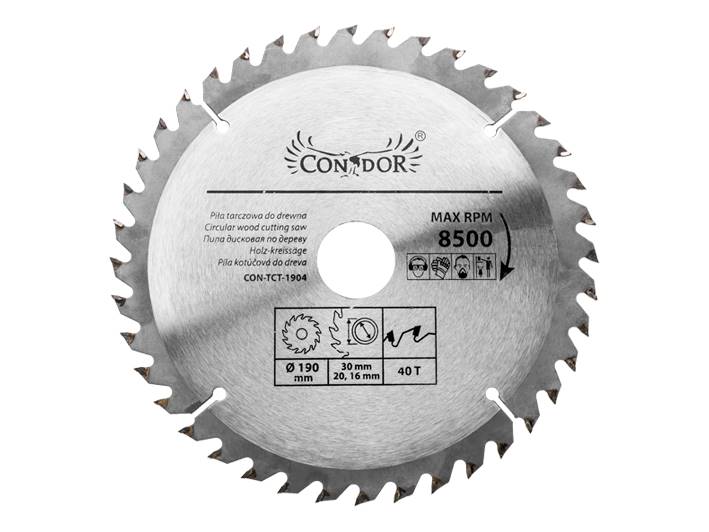 Piła tarczowa do drewna SPIEK 190 / 40z / 30mm PTW DREL