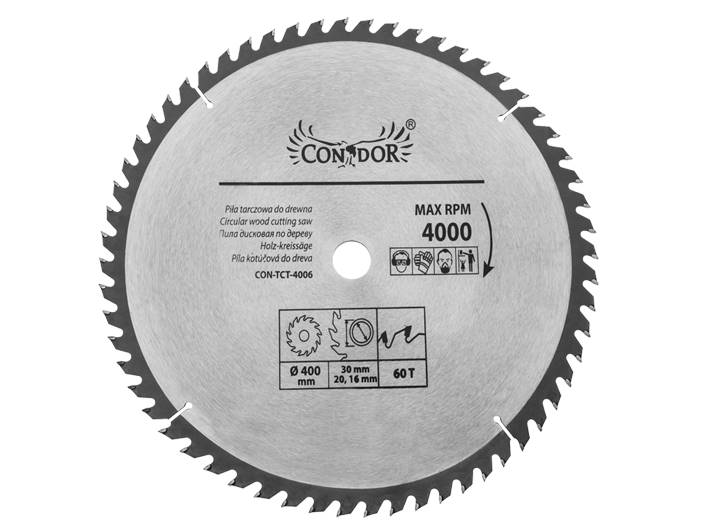 Piła tarczowa do drewna SPIEK 450 /100z / 30mm Drel