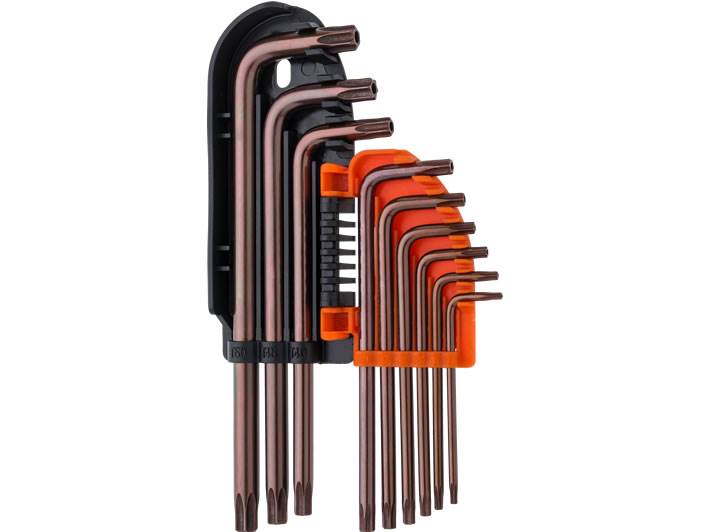 Klucze TORX CV 230 mm długie; BROWN S2; T10-T50 9 szt. JU-IKT-2309
