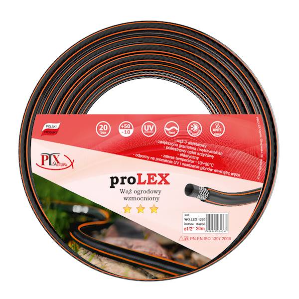 Wąż ogrod. proLEX 1/2' 20m CZARNY