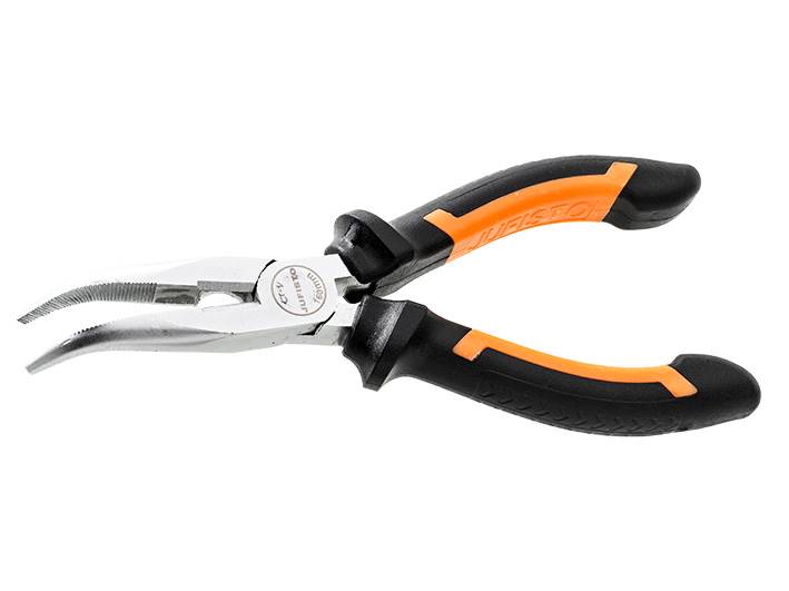 Szczypce wydłużone WĄSKIE wygięte 160mm Jufisto