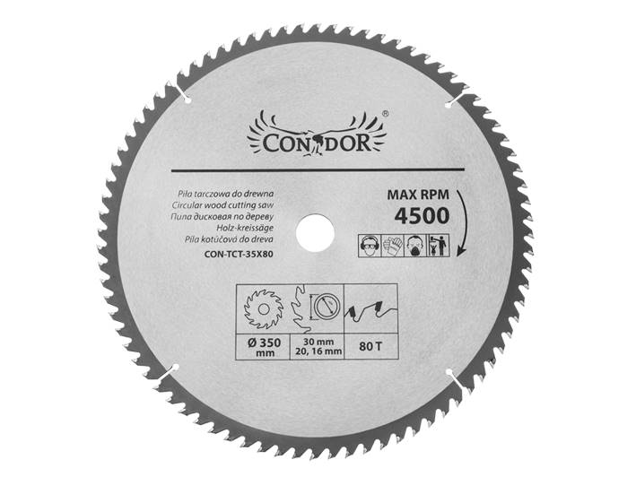 Piła tarczowa do drewna SPIEK 350 / 80z / 30mm Drel 