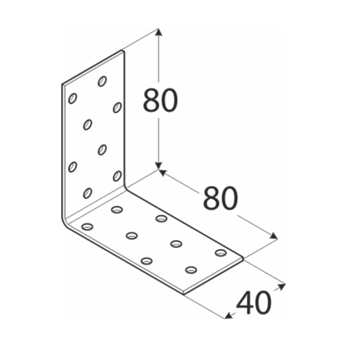 Kątownik DMX montażowy  80x80x40x2mm KM7