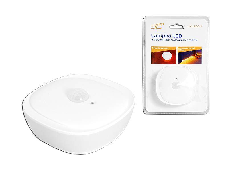Lampka podszafkowa LED 3W CIEPŁE czujnik ruchu/zmierzchu 3xAAA, magnes