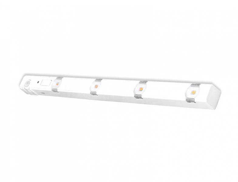 Lampka podszafkowa LEDx4 czujnik ruchu/zmierzchu AKU USB, magnes 