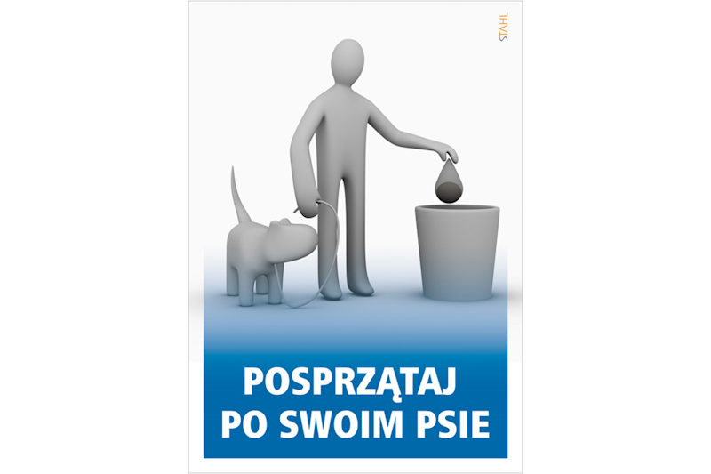 Naklejka 14,8x21 oznaczenie POSPRZĄTAJ PO SWOIM PSIE