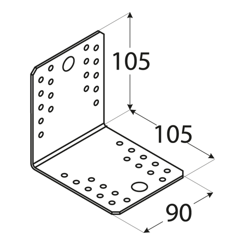Kątownik DMX łącznikowy 105x105x90x2.5 DKL5