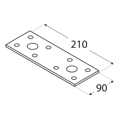 Łącznik DMX płaski 210x90x2.5mm LP6