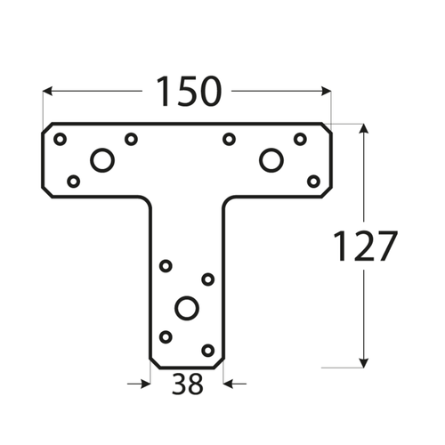 Łącznik DMX "T" 150x127x38x2.0mm KT2