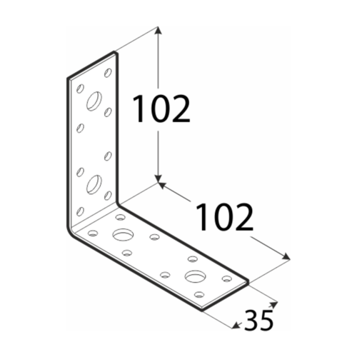 Kątownik DMX łącznikowy 102x102x35x2.5 DKL6