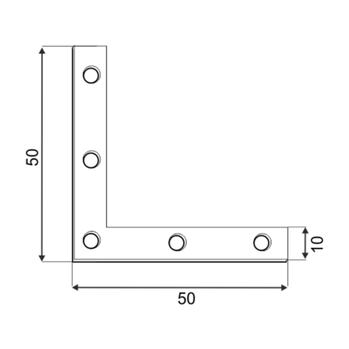 Narożnik DMX 50x50x10x2.0mm NA50