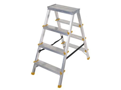 Drabina aluminiowa TABORET 2x5 obustronna 4 stopnie+podest