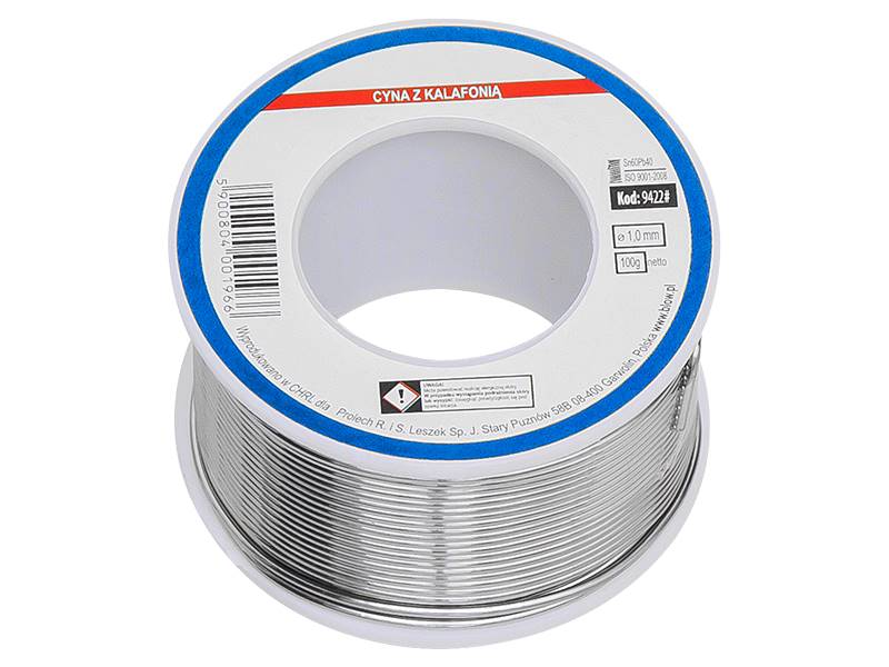 Cyna 1,00mm 100g rolka SN60PB40 LP TINOL CS1