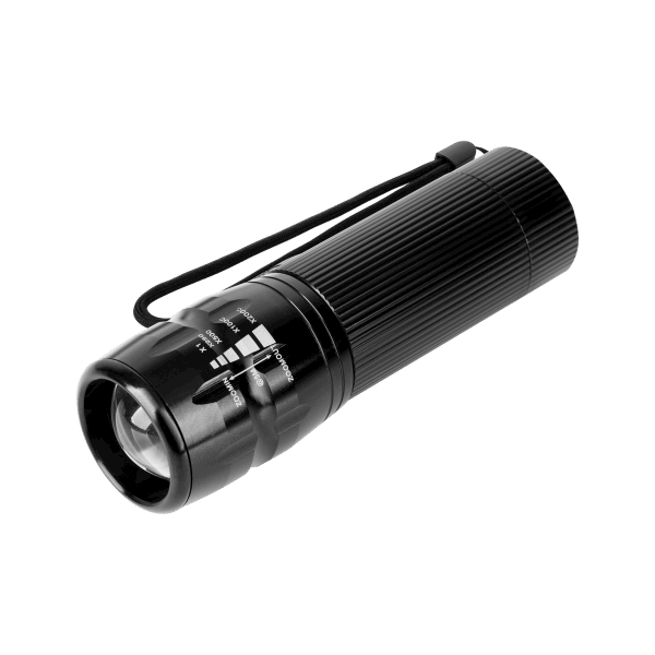 Latarka AAA x4 5W alu ZOOM  dyfuzor, pokrowiec, baterie w kpl 