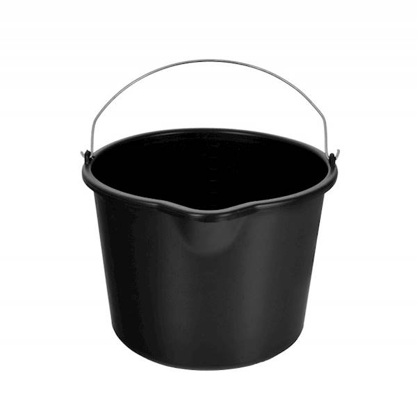 Wiadro CZARNE plastik 5L Z WYLEWKĄ