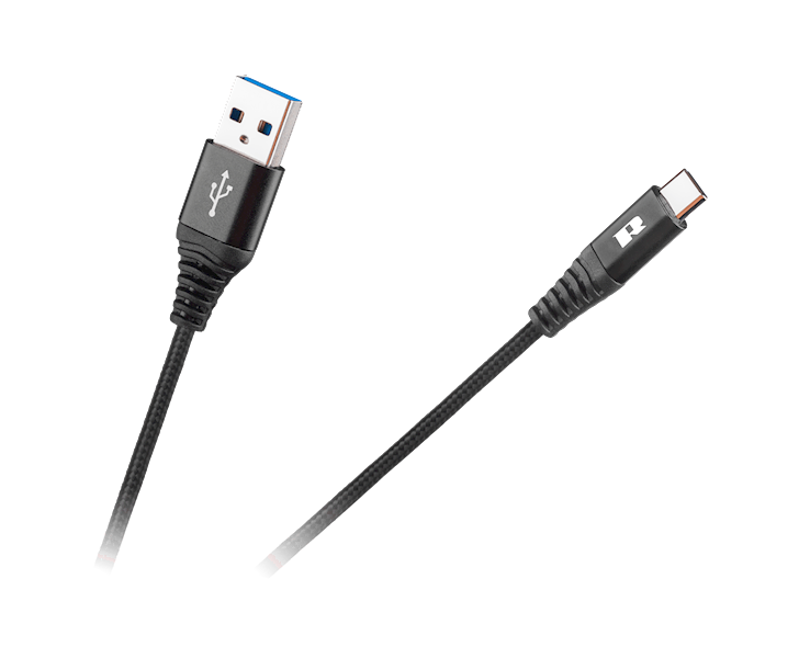 Kabel USB C 1m czarny Rebel