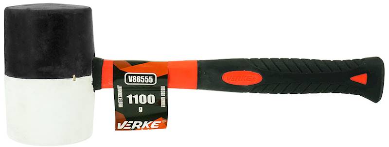 Młotek gumowy 1100g guma CZARNO/BIAŁY włókno szklane VRK