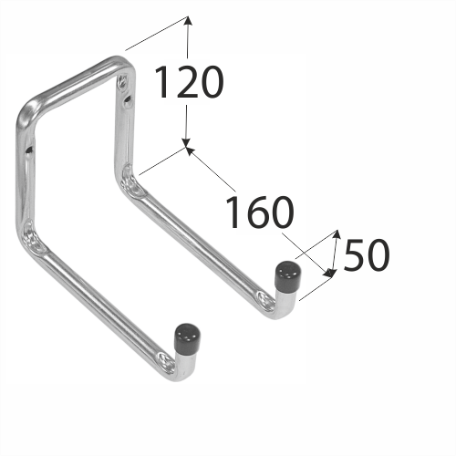 Hak do garażu DMX PODWÓJNY U 80mm
