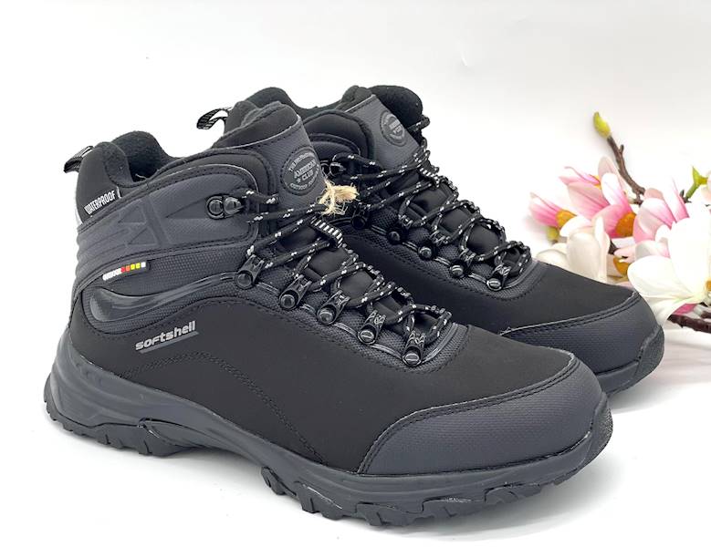 TRECKING MĘSKI SOFTSHELL WYSOKI CZARNY AMERICAN CLUB WT55 40