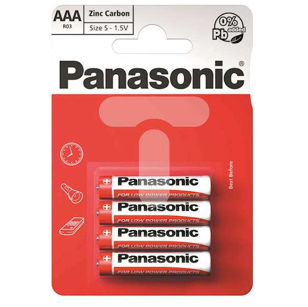 Panasonic baterie cynkowo-węglowe R03 typ AAA