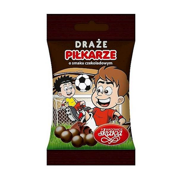 Skawa draże Piłkarze o smaku czekoladowym 70g